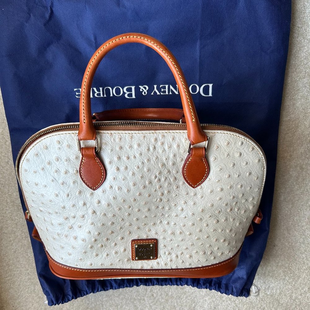 Dooney & Bourke Ostrich Leather Zip Zip Satchel